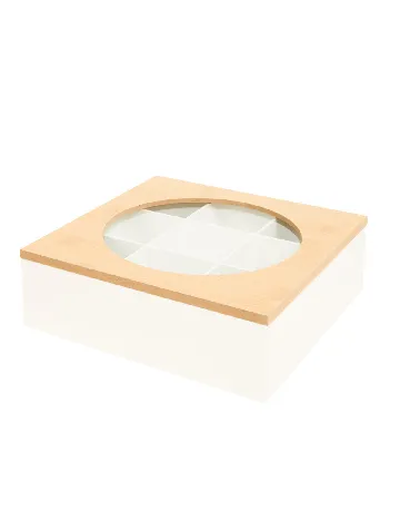 Cutie de depozitare a ceaiului Flexible BV, alb/maro