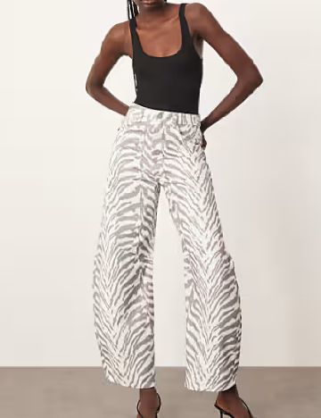 Blugi Arrange, alb/gri