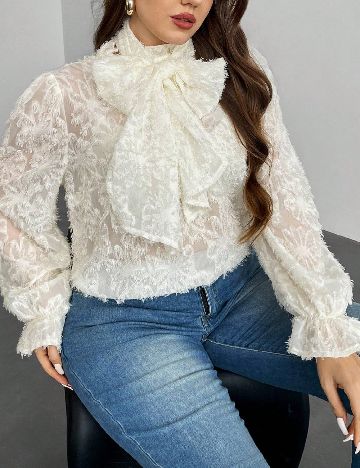 Bluza SHEIN CURVE, ecru