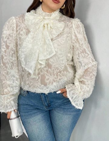 Bluza SHEIN CURVE, ecru