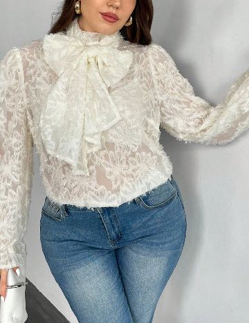 Bluza SHEIN CURVE, ecru