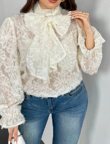 Bluza SHEIN CURVE, ecru