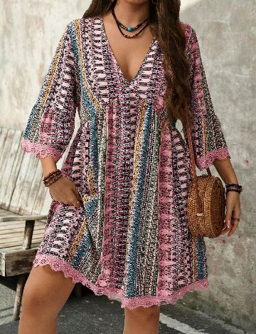 Rochie scurta SHEIN CURVE, mix culori