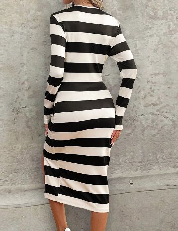 Rochie medie SHEIN, negru/alb