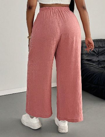 Pantaloni SHEIN CURVE, roz pudra inchis