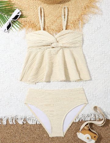 Costum de baie Shein Kids, crem