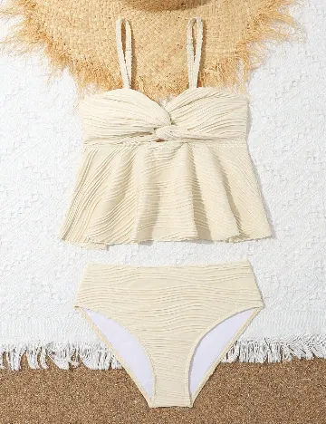 Costum de baie Shein Kids, crem