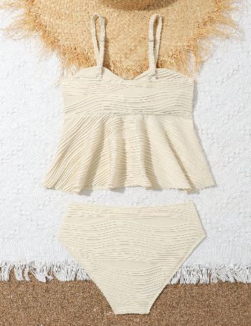 Costum de baie Shein Kids, crem