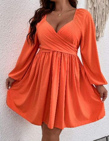 Rochie scurta SHEIN CURVE, portocaliu