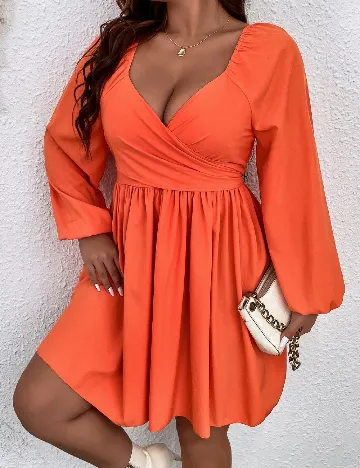 Rochie scurta SHEIN CURVE, portocaliu