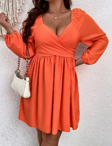 Rochie scurta SHEIN CURVE, portocaliu