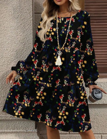 Rochie scurta SHEIN, floral print