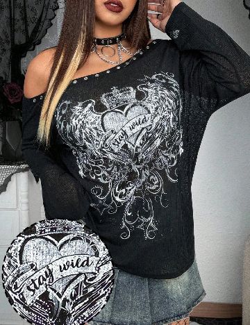 Bluza SHEIN CURVE, negru