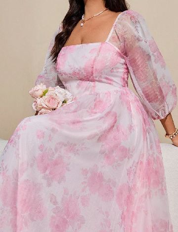 Rochie lunga SHEIN CURVE, roz