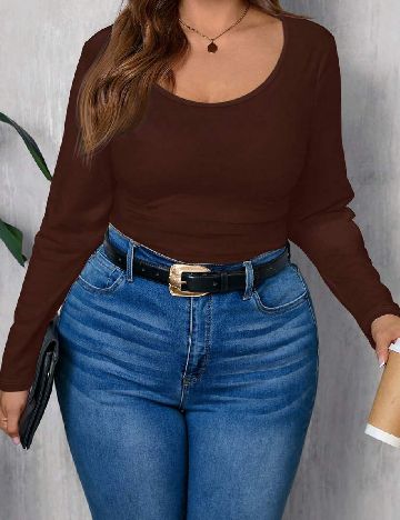 Bluza Emery Rose Curve, maro