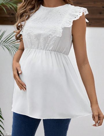 Bluza SHEIN Maternity, alb