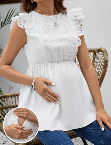 Bluza SHEIN Maternity, alb