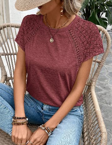 Bluza Emery Rose, roz pudra inchis