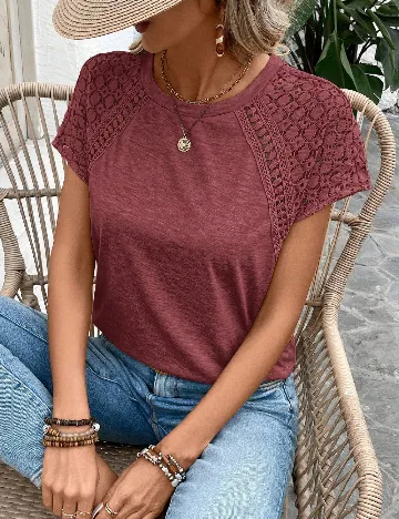 Bluza Emery Rose, roz pudra inchis