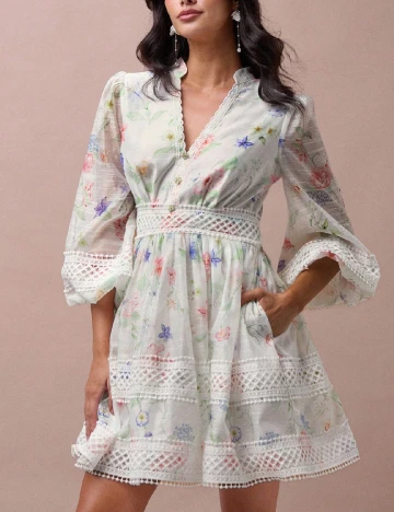 Rochie scurta SHEIN, floral print