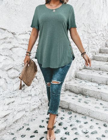 Bluza SHEIN CURVE, verde