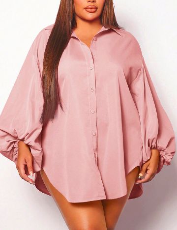 Rochie scurta SHEIN CURVE, roz