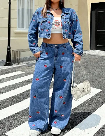 Jacheta SHEIN CURVE, albastru