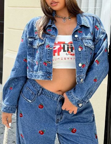 Jacheta SHEIN CURVE, albastru