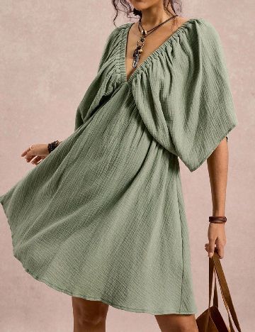 Rochie scurta SHEIN CURVE, verde