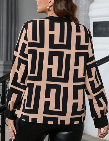 Bluza SHEIN CURVE, negru/crem