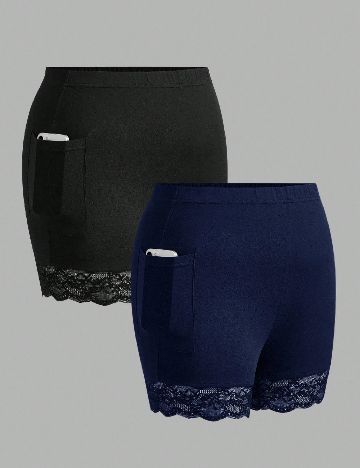 Set colanti 2 bucati SHEIN CURVE, bleumarin/negru