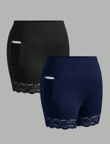 Set colanti 2 bucati SHEIN CURVE, bleumarin/negru