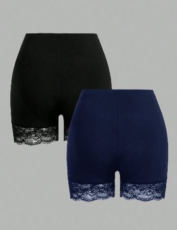 Set colanti 2 bucati SHEIN CURVE, bleumarin/negru