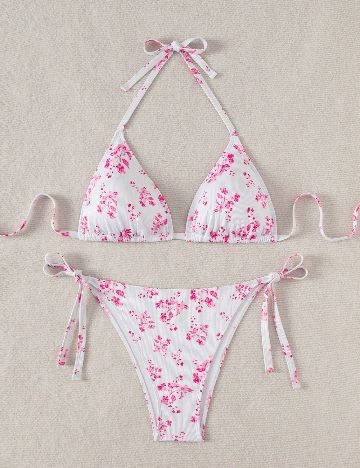 Costum de baie SHEIN CURVE, alb/roz