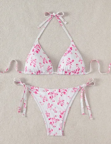 Costum de baie SHEIN CURVE, alb/roz