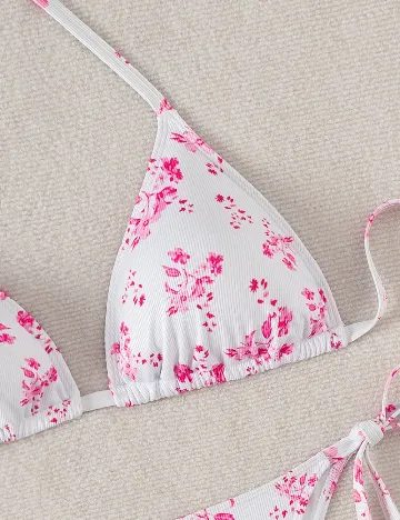 Costum de baie SHEIN CURVE, alb/roz