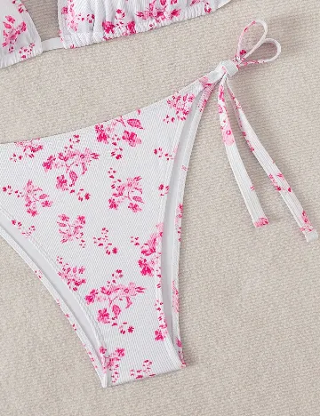 Costum de baie SHEIN CURVE, alb/roz