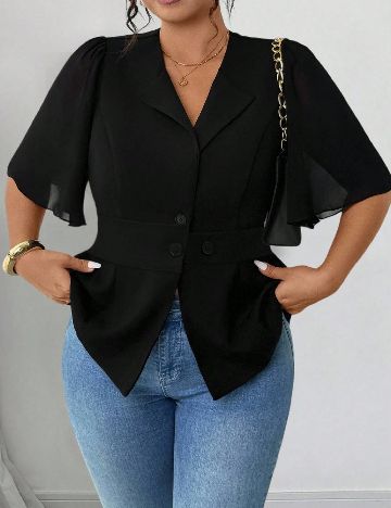 Bluza SHEIN CURVE, negru