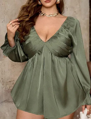 Bluza SHEIN CURVE, verde