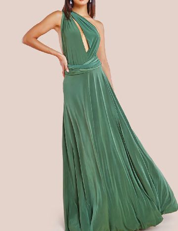 Rochie lunga Goddiva, verde