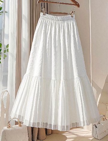 Fusta SHEIN CURVE, alb
