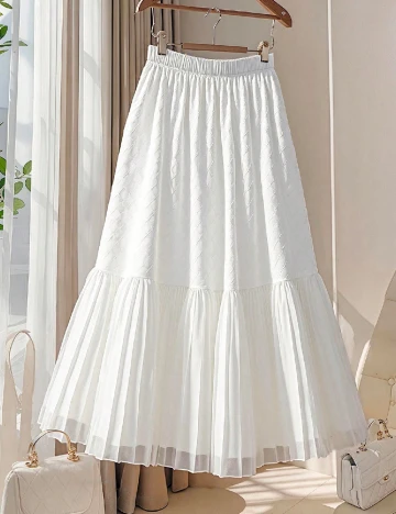 Fusta SHEIN CURVE, alb