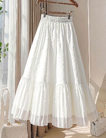 Fusta SHEIN CURVE, alb