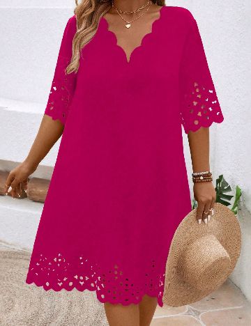 Rochie medie SHEIN CURVE, roz