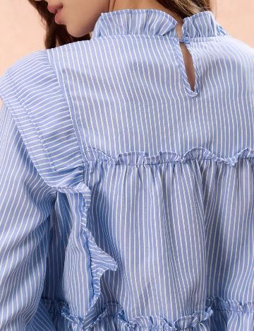 Bluza SHEIN, albastru/alb