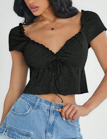 Top SHEIN, negru
