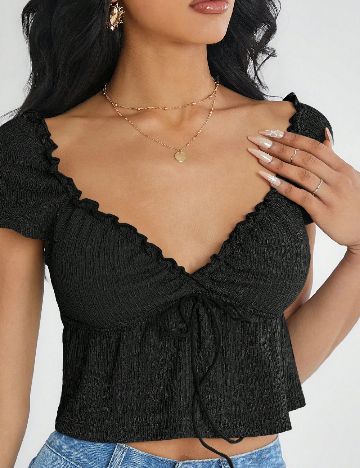 Top SHEIN, negru