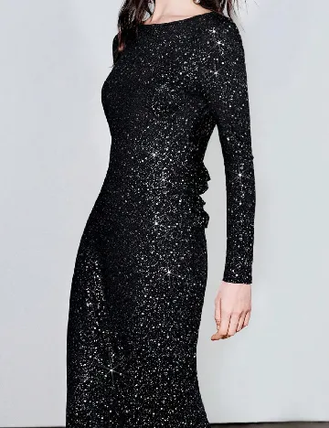 Rochie lunga SHEIN, negru/argintiu