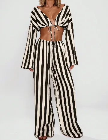 Top Musera, crem/negru