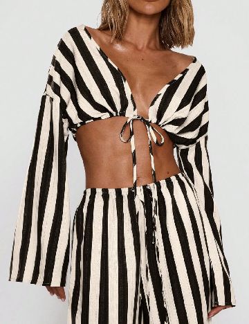 Top Musera, crem/negru